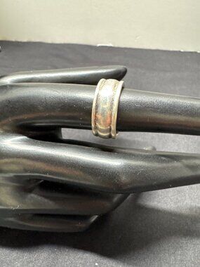 Sterling Silver 925 Mens Vintage Wide Band Ring Size 8